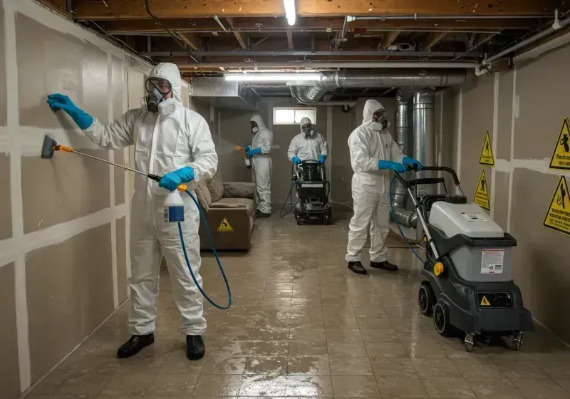 Basement Moisture Removal and Structural Drying process in La Paloma, TX